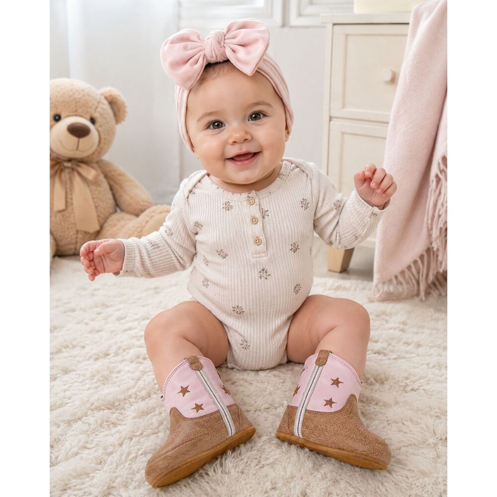 Cute Boots, Infant Girls Lia Poppet Little Star Western Boot - Round Toe NEW